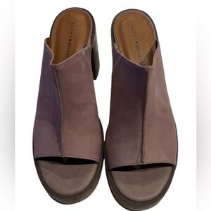 Lucky Brand Dinali platform mule sandal pastel/mauve color leather upper 11